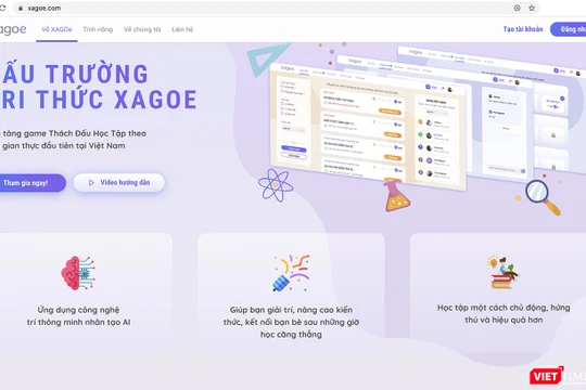 Giao diện ứng dụng công nghệ giáo dục XAGOe - Đấu trường Tri thức vừa được đưa vào sử dụng miễn phí dành cho học sinh THPT tại Đà Nẵng