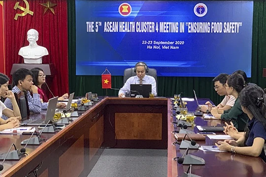 TS Nguyễn Hùng Long - Phó Cục trưởng Cục ATTP phát biểu tại cuộc họp (ảnh VFA)