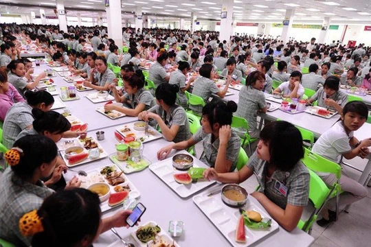 Khu vực nhà ăn của công nhân Công ty Samsung tại Việt Nam. Ảnh: Samsung Global Newsroom.