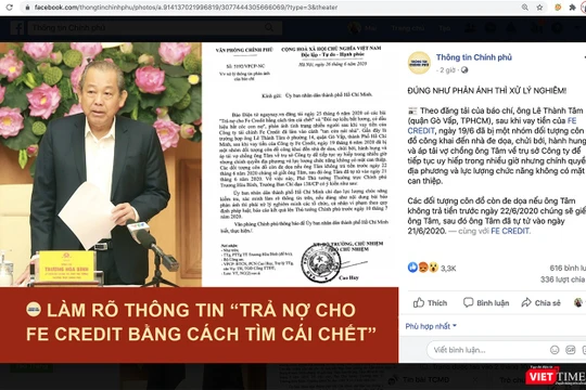 Sự việc liên quan đến thông tin ông Lê Thành Tâm (TP HCM) tìm cái chết vì vay nợ của Fe Credit và bị đe dọa thu hút sự quan tâm của cộng đồng mạng