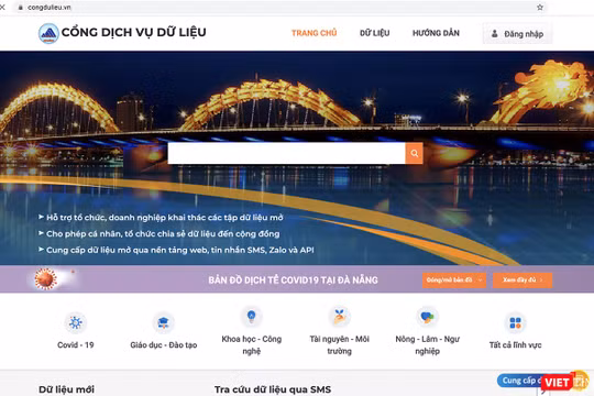 “Cổng dịch vụ dữ liệu (mở) Đà Nẵng” do Sở TT&TT triển khai tại địa chỉ: https://www.congdulieu.vn/ 