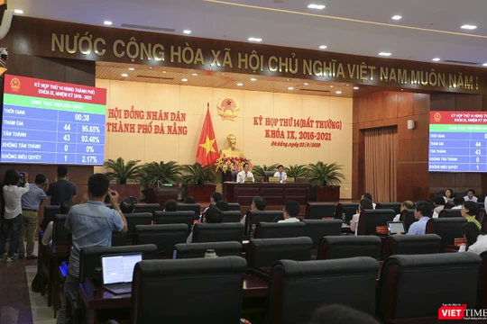 Kết quả bỏ phiếu thông qua Đồ án điều chỉnh quy hoạch chung phát triển TP Đà Nẵng đến năm 2030, tầm nhìn đến năm 2045 của đại biểu HĐND TP Đà Nẵng