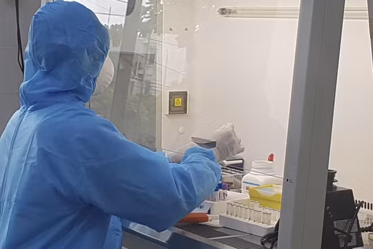 Xét nghiệm bệnh phẩm tại CDC Quảng Nam (ảnh DL)