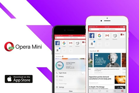 Opera Mini cho iOS được làm mới trước ngày ra mắt iPhone 8 (ảnh: Phone Arena)