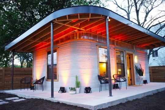 Ngôi nhà xây dụng bằng công nghệ in 3D. Ảnh: BrightSide