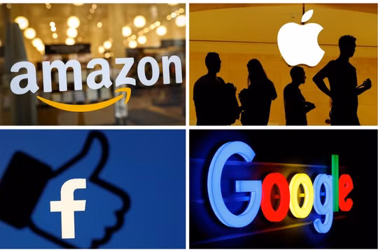 Bốn ông lớn công nghệ Amazon, Apple, Facebook và Google đã bị cáo buộc lợi dụng sức mạnh thị trường của mình để chống lại sự cạnh tranh. Ảnh: Reuters