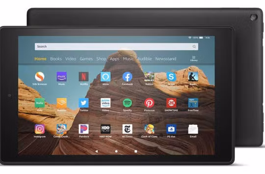 Cận cảnh chiếc máy tính bảng Amazon Fire HD 10. Ảnh:CNBC