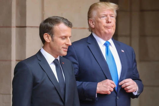 Tổng thống Mỹ Donald Trump và Tổng thống Pháp Emmanuel Macron. Ảnh: Reuters