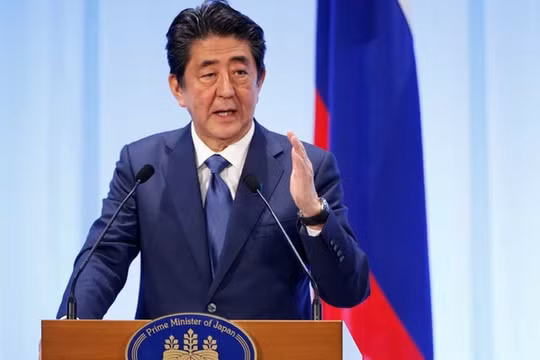 Thủ tướng Nhật Bản Shinzo Abe phát biểu trong cuộc gặp với Tổng thống Nga Vladimir Putin tại Osaka, Nhật Bản ngày 29.6.2019. Ảnh: Bdnews24