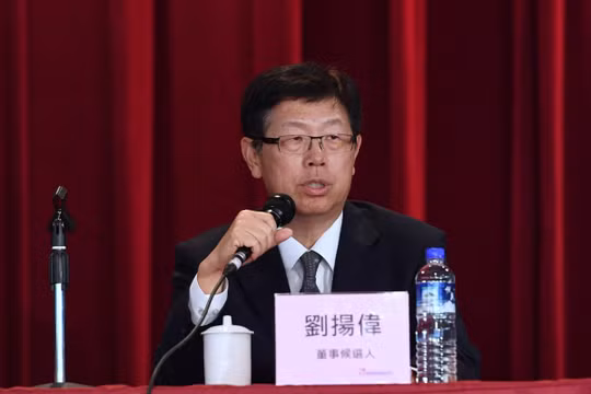 Chủ tịch mới của Foxconn, Liu Young-way trong cuộc họp báo vào ngày 11.6.2019. Ảnh: SCMP
