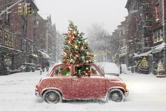 Các nhà sáng chế lấy cảm hứng thiết kế cây thông Giáng sinh mini này từ các cỗ xe tuần lộc. Nguồn: imotobank