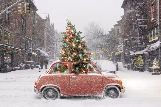 Các nhà sáng chế lấy cảm hứng thiết kế cây thông Giáng sinh mini này từ các cỗ xe tuần lộc. Nguồn: imotobank