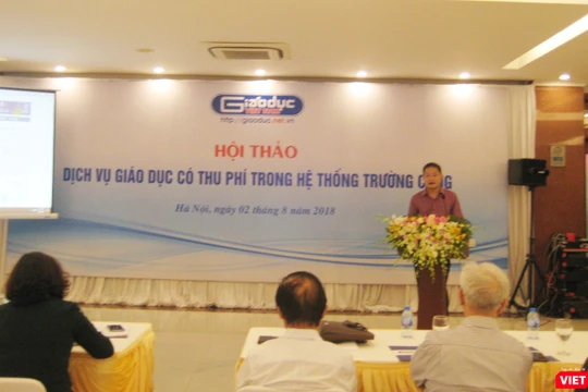 Ông Đào Ngọc Tước - Phó tổng biên tập báo điện tử Giáo dục Việt Nam phát biểu khai mạc hội thảo