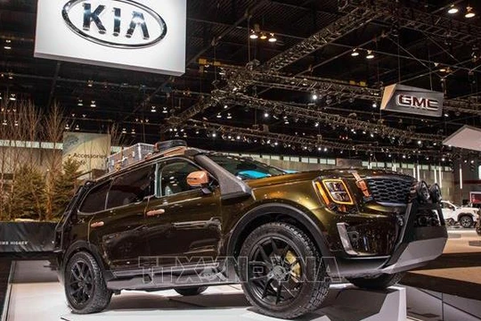 Mẫu xe của hãng Kia được giới thiệu tại Triển lãm ô tô Chicago, Mỹ, ngày 7/2/2019. Ảnh: THX/TTXVN