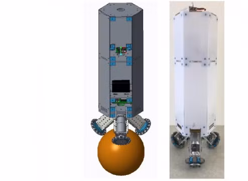 Nguyên mẫu robot: (a) Mô hình 3D và (b) Mô hình thật