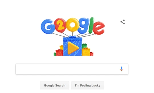 Màn hình hiển thị của trang web www.google.com