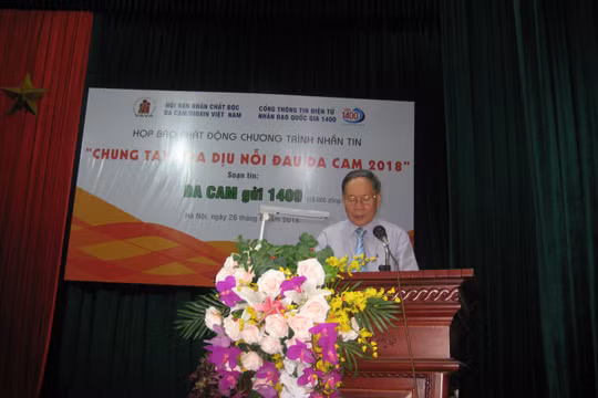 Thượng tướng Nguyễn Văn Rinh - Chủ tịch Hội Nạn nhân Chất độc Dacam/Dioxin Việt Nam phát biểu tại buổi lễ