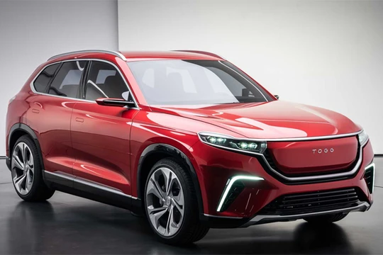 TOGG concept bản SUV với kiểu đèn pha dài và dẹt, hốc gió lớn với dải đèn LED hình boomerang. Ảnh: Motor1