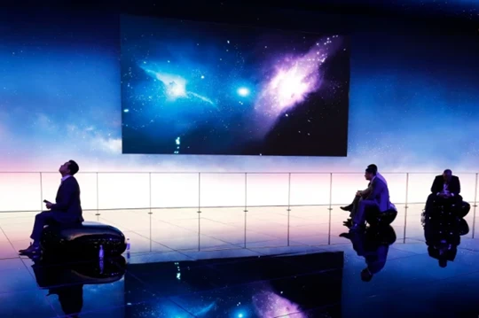 Khu vực trưng bày của Huawei tại Đại hội Thế giới Di động 2018. ẢNH: AFP