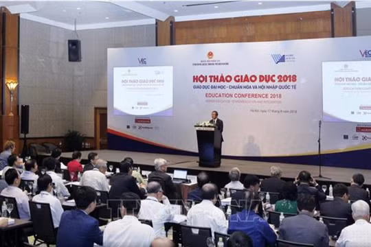 Toàn cảnh hội thảo "Giáo dục Đại học - Chuẩn hóa và Hội nhập Quốc tế". Ảnh: TTXVN.