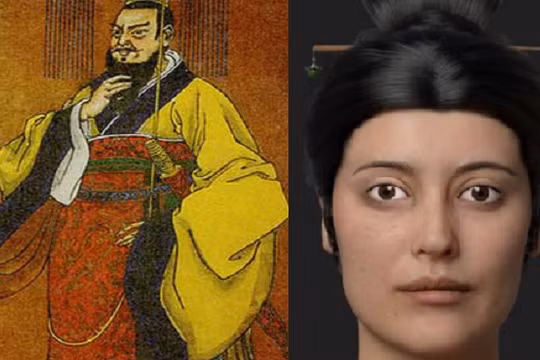 Bức chân dung khuôn mặt được tái tạo của một cô gái được cho là ái phi của Tần Thủy Hoàng.