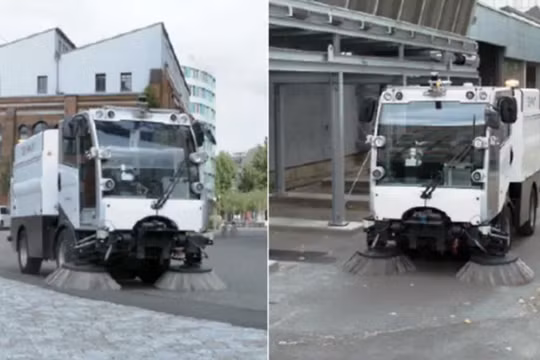 Mô phỏng phương tiện làm sạch đường phố tự lái mà Singapore sắp thử. ẢNH: DULEVO INTERNATIONAL