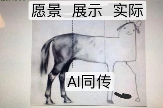 "Tầm nhìn và thực tế": Hình ảnh do Bell Wang đăng tải lên Zhihu cùng lá thư ngỏ nhằm đả kích AI phiên dịch của iFlytek 