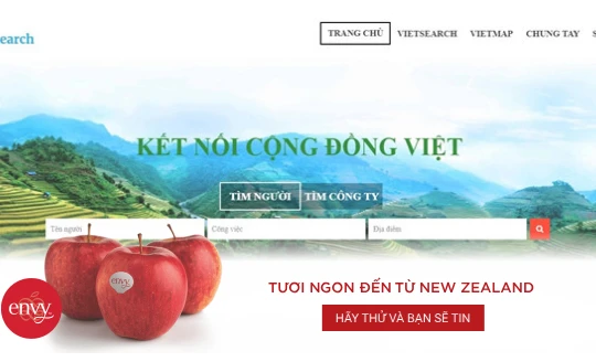 Mạng lưới Vietsearch kết nối cộng đồng người Việt (ảnh chụp màn hình) 