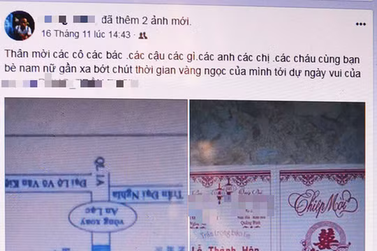 Mời đám cưới qua Facebook đang là một hiện tượng phổ biến của nhiều cặp đôi. Ảnh: Tuổi Trẻ