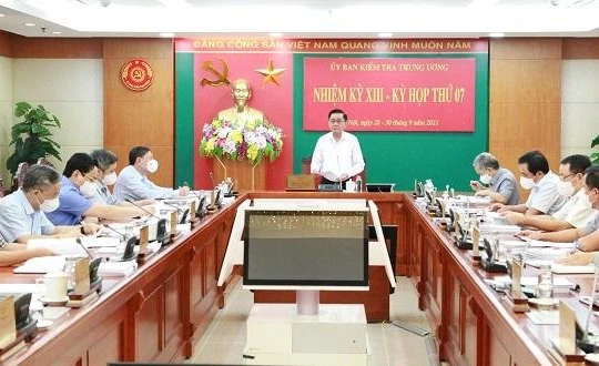 Toàn cảnh cuộc họp kỳ thứ 7 của Uỷ ban Kiểm tra Trung ương.