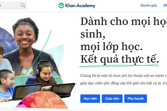 Giao diện của Khan Academy Tiếng Việt