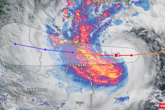 Bão Noru nhìn từ vệ tinh (nguồn zoom.earth)