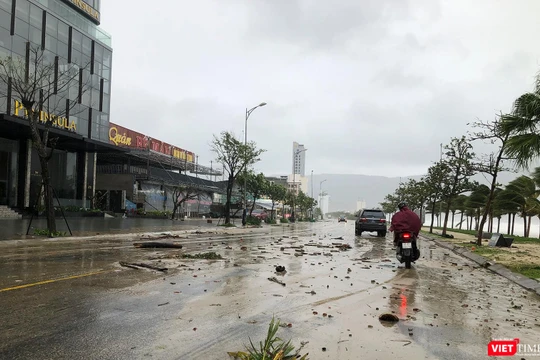 Đường Hoàng Sa (quận Sơn Trà, TP Đà Nẵng) sau bão Noru