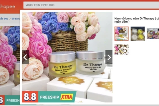 Hình ảnh sản phẩm mỹ phẩm kem Dr Therapy Melasma-Best for spa Night cream được bán trên sàn thương mại điện tử Shopee. (Ảnh chụp màn hình)