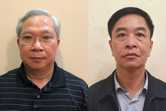 Bị can Mai Tuấn Anh (trái) và Trần Văn Tám (phải) (ảnh Bộ Công an)