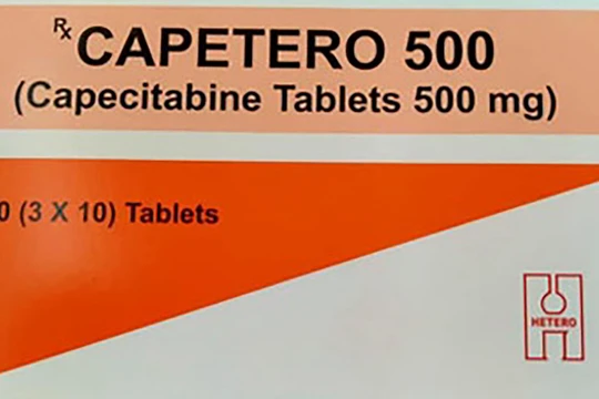 Thuốc viên nén bao phim Capetero 500 (Capecitabine 500mg) (ảnh skds)