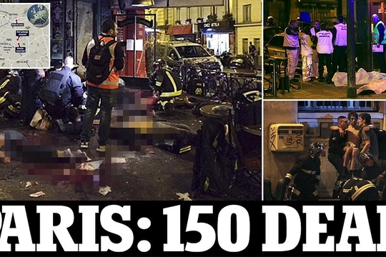 Hiện trường vụ tấn công khủng bố đẫm máu tại thủ đô Paris