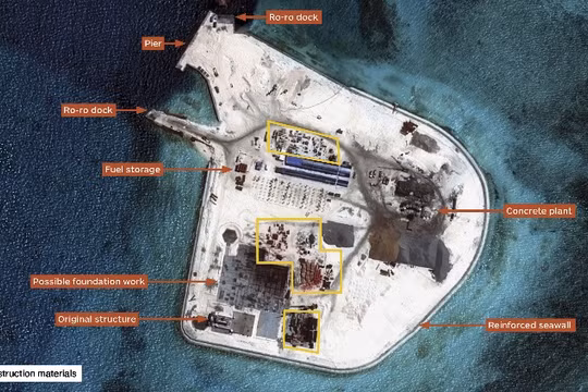 Đảo Gạc Ma đã biến thành một căn cứ quân sự kiên cố ảnh: IHS Janes