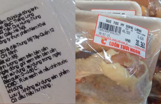 Đùi gà Mỹ được bày bán tại siêu thị Big C Thăng Long.