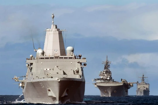 Đội tàu đổ bộ Essex ARG của Mỹ - Ảnh: Hải quân Mỹ