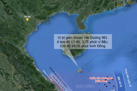Vị trí giàn khoan Hải Dương 981 