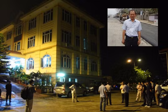 Lực lượng cảnh sát phong tỏa Công ty TNHH Đại An vào đêm 13.8.2014; Trùm xã hội đen Minh “Sâm” (ảnh nhỏ) - Ảnh: Hoàng Anh