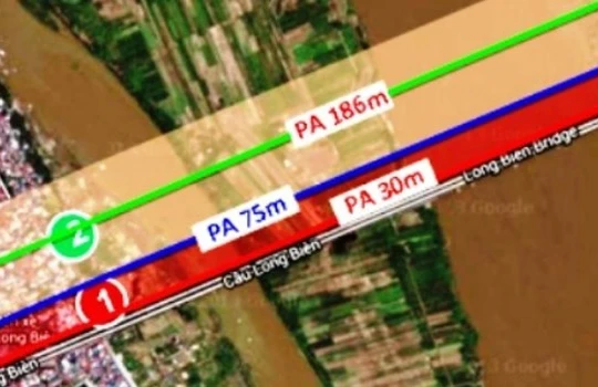 Phối cảnh các phương án xây dựng cầu đường sắt đô thị mới vượt sông Hồng.