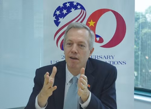 Đại sứ Mỹ Ted Osius trong buổi làm việc với báo chí ngày 18.1 