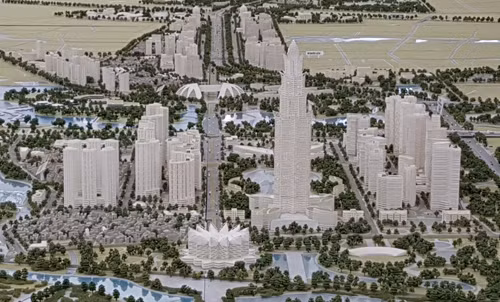 Tháp tài chính thương mại 108 tầng là điểm nhấn kiến trúc trên tuyến đường Nhật Tân - Nội Bài