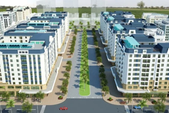 Phối cảnh khu nhà ở giãn dân phố cổ giai đoạn 1 tại Khu đô thị Việt Hưng