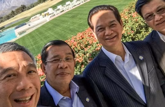 Bức ảnh "tự sướng" cùng các nguyên thủ ASEAN được Thủ tướng Singapore đăng trên trang cá nhân. Ảnh: Facebook Thủ tướng Singapore Lý Hiển Long.