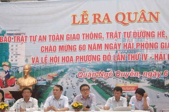Tới ngày 6/5 các hầu hết cán bộ, lãnh đạo quận Ngô Quyền đã có mặt tại Lễ ra quân đảm bảo TTATGT nhân kỷ niệm 60 năm giải phóng Hải Phòng 