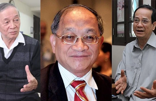 Từ trái qua: Ông Vũ Vinh Phú, TS. Lê Đăng Doanh, TS. Ngô Trí Long