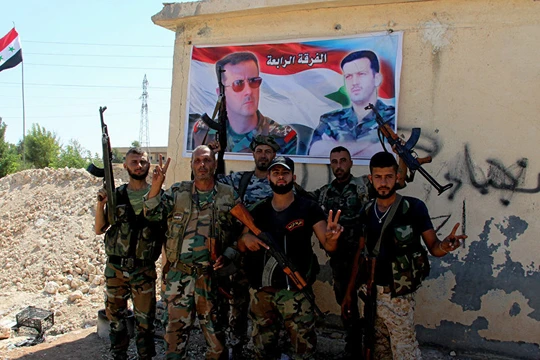 Binh sĩ quân đội Syria trên chiến trường